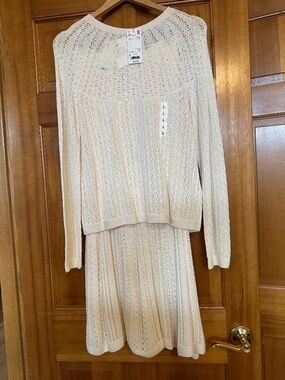 NWT Ines De La Fressange for Uniqlo 100% Cotton Knit 2 Piece Dress